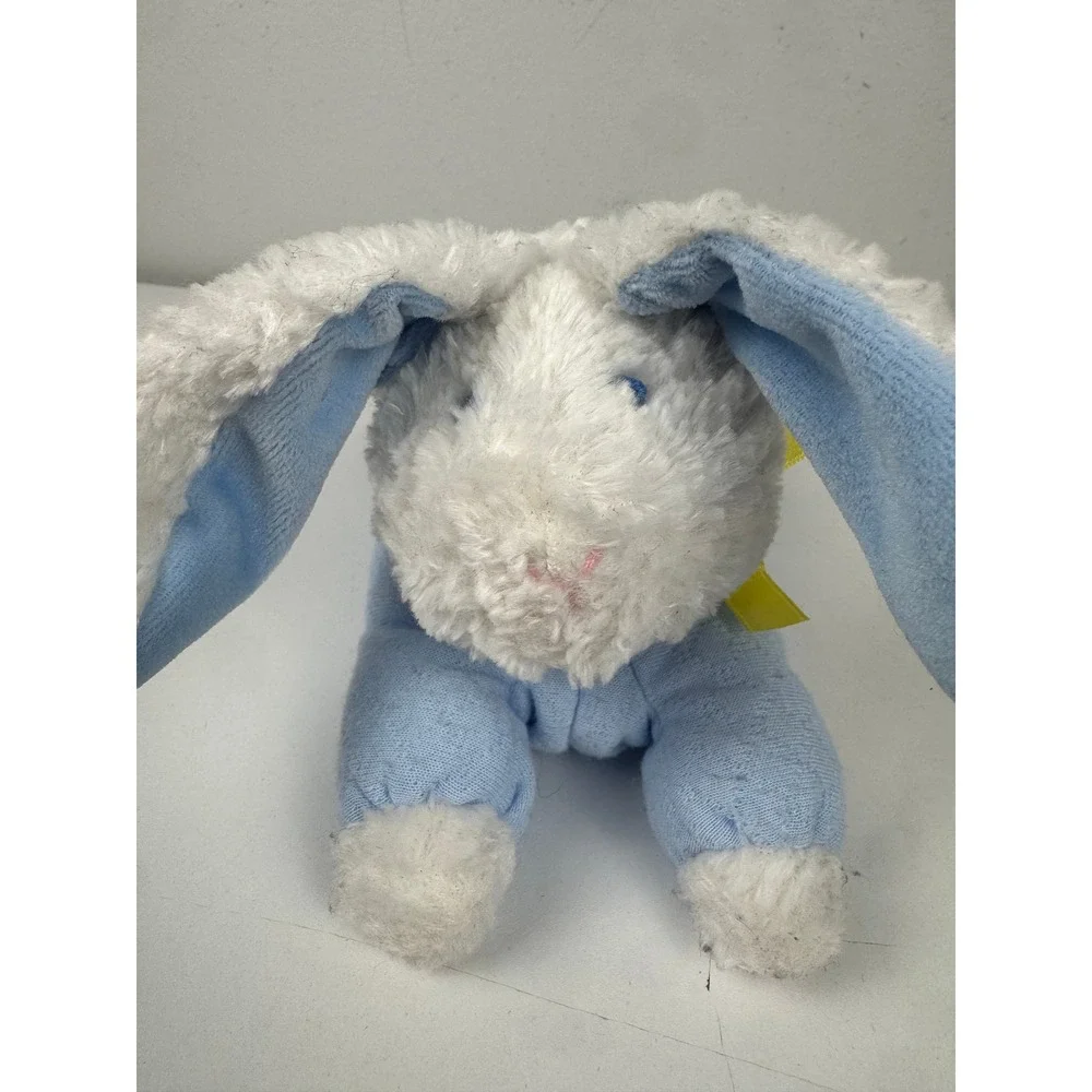 Vintage‎ Eden Blue White Plush Bunny Rabbit Floppy Ear Stuffed Animal Toy AF-843